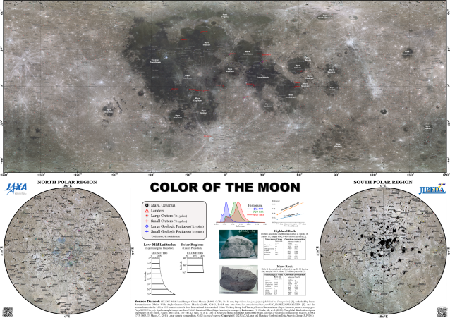 False coloration map of the moon